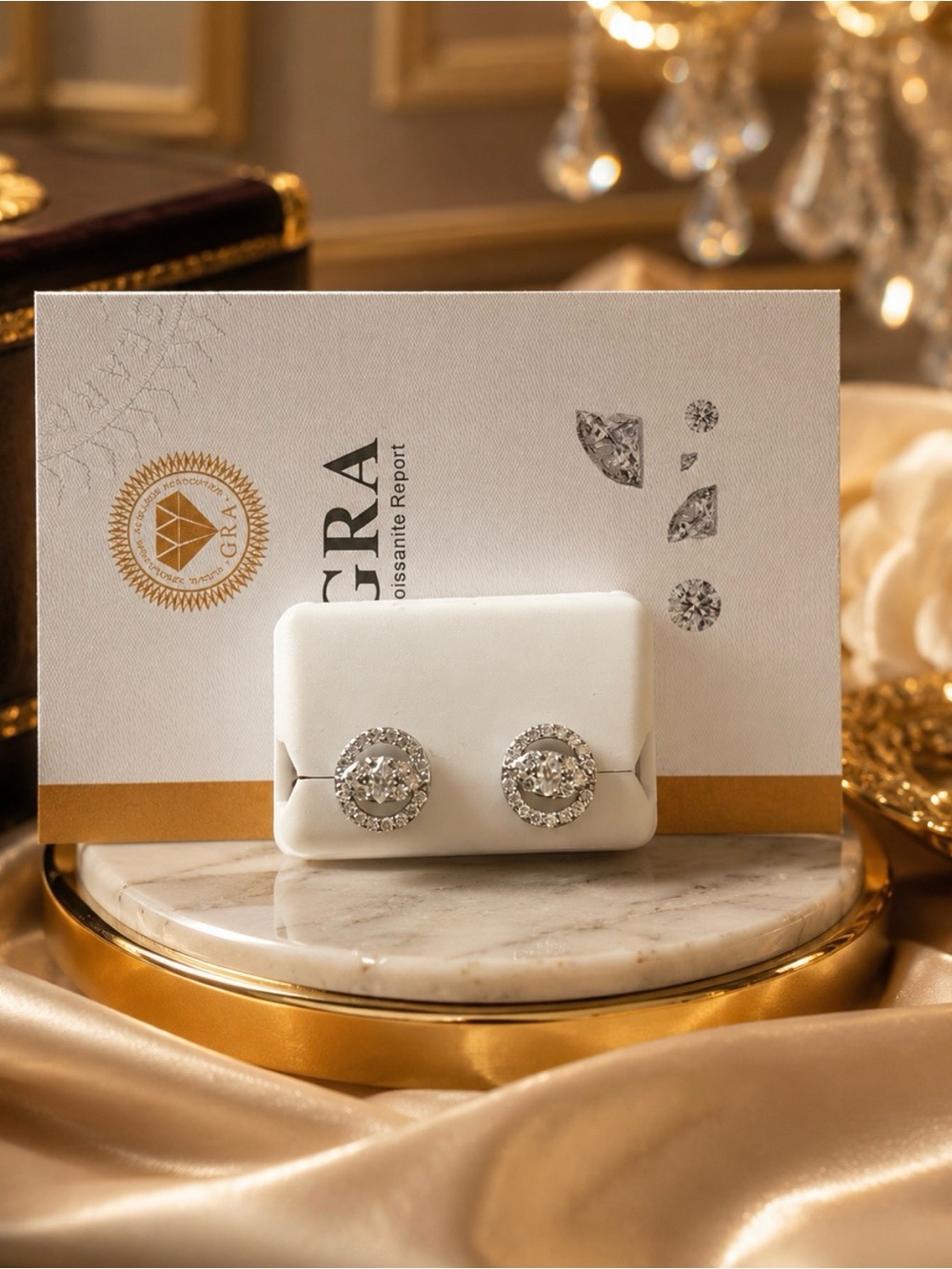 Silver Moissanite Earrings 1.5 CWT